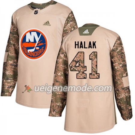 Herren Eishockey New York Islanders Trikot Jaroslav Halak 41 Adidas 2017-2018 Camo Veterans Day Practice Authentic